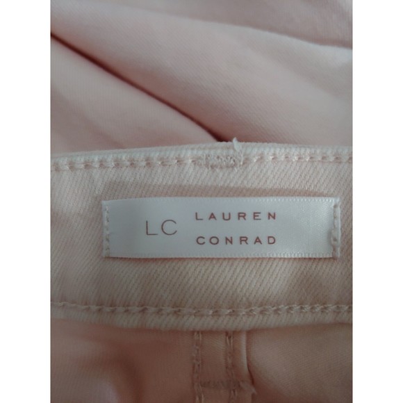 Love Lauren Conrad Womens Skinny Jeans Sz 4 Light Pink Heart Raw Hem Valentines - Picture 10 of 12